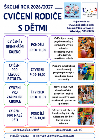 CVIČENÍ RODIČE S DĚTMI V BEJBÁČKU